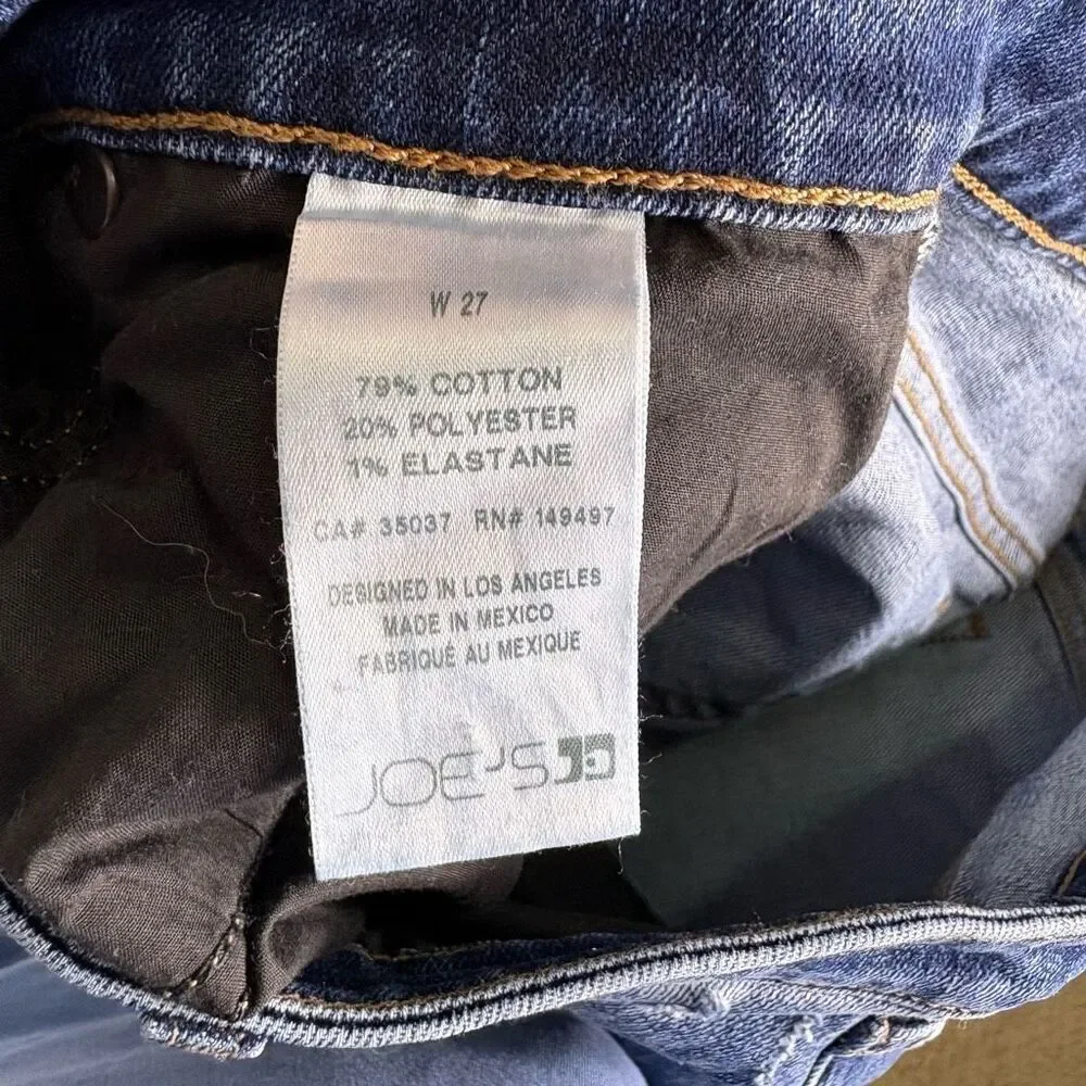 Joe's Jeans High Rise‎ Distressed Knee Straight Leg Jeans Size 27